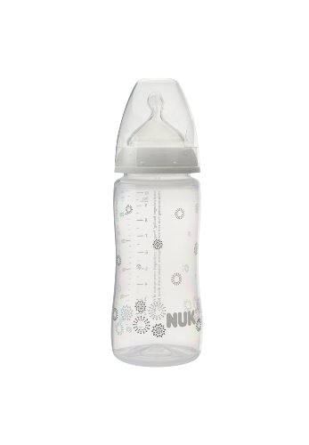 NUK First Choice 710403 Feeding Bottle with Suction Teat 300 ml 0-6 Months Medium / Decorated