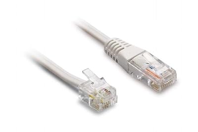 Metronic 495231 Câble Téléphone Ethernet - RJ45/RJ11 - Mâle/Mâle - 1,80m - Blanc