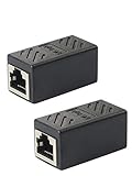 RJ45 Buchse auf Buchse Netzwerkbuchse In-Line Koppler verlängert die Länge eines Ethernet-Patchkabels. Hergestellt aus schlagfestem, feuerfestem Kunststoff und vergoldeten Kontakten.