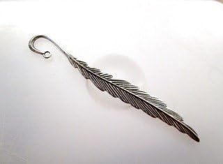 1, 5, 10, 15 or 20 x 8cm long Feather Bookmarks, Metal Zinc Alloy (Nickel, Lead and Cadmium Free) - Choose Quantity - (10)