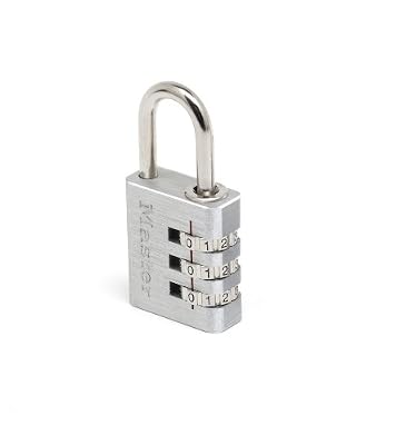 Master Lock Lot de 2 Cadenas pour valise, bagage, à combinaison programmable, 20mm de large, aluminium
