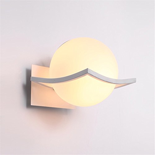 Preisvergleich Produktbild SiwuxieLamp Wandleuchte Kreative Persönlichkeit Hardware einzigen Kopf Wandleuchten, runde Glas s, Schlafzimmer Nachttisch Wandleuchten Halterung Licht