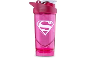 Shieldmixer Hero Pro Classic Shaker for Whey Protein Shakes and Pre Workout, BPA Free, 700 ml, Supergirl Classic