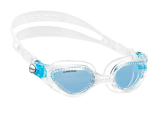Cressi Premium Gafas de Natación para Adulto, Right, Transparente/Lentes Azul