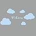 Produktbild Wolke Himmel Wolkenset 6 Teilig Wunschname Wunschtext Wandtattoo Baby Sticker Aufkleber Wandaufkleber Kinderzimmer Babyzimmer (Babyblau)
