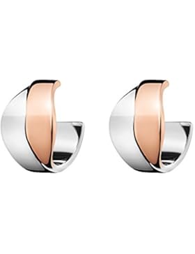 Calvin Klein Damen-Creole Senses Edelstahl One Size, Bicolor, Silber, Rosé
