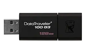 Kingston DataTraveler DT100G3 128GB USB 3.0 Flash Drive (Black)