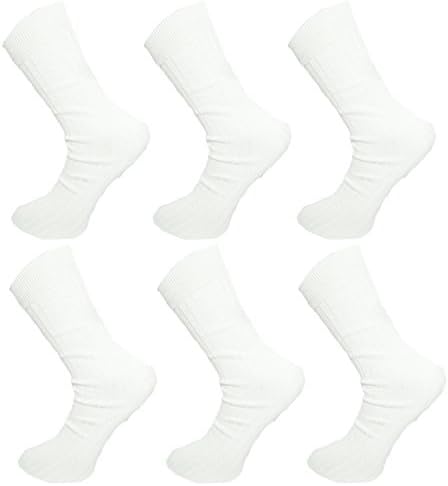 6,12 Pair Pack Men’s Rib Elastic Socks Ribbed 100% Cotton Multipack Sock UK Size 6-16