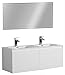 Produktbild Badmöbel-Set Luna 1200 Weiß matt - Spiegel optional, Spiegel:Mit Spiegelschrank G1200, Mineralguss Waschbecken:Matt