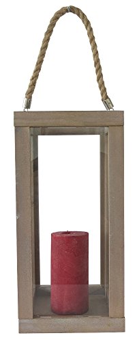 Holz Laterne mit Echtglasscheiben 30cm - 2