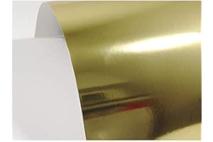 Netuno 10x cartoncino lucido a specchio oro formato A4 21 x 29,7 cm 225g Mirror Gold carta lucida metallizzata effetto specchio per lavoretti etichette Biglietti Inviti scrapbooking