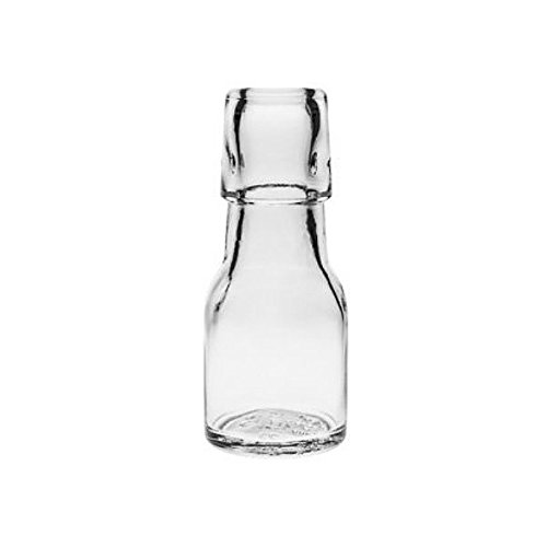 Viva Haushaltswaren – 12 x Mini Glasflasche 50 ml mit Bügelverschluss aus Porzellan zum Befüllen, als kleine Likörflasche & Ölflasche verwendbar (inkl. Trichter Ø 7 cm) - 3