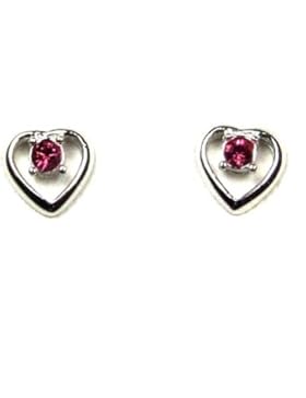 Kinder Ohrring Ohrstecker Herz mit Swarovski® Elements - pink