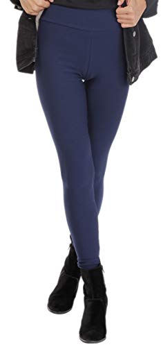 BeLady Legging Femmes Thermo à l'intérieur Avec Polaire Douce et Chaude, Noir Bleu marine Graphite Jeans (Bleu marine, 2XL - 44)