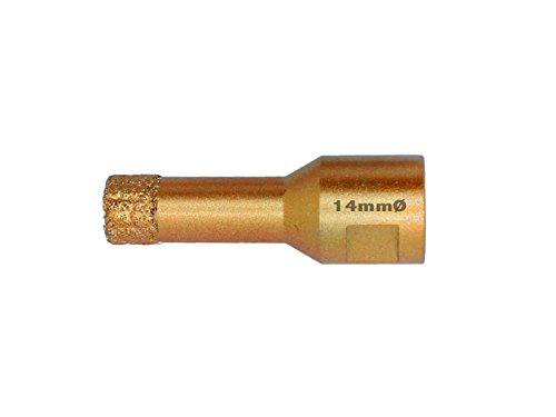 Diamant Bohrkrone Gold 14mm M14 Gewinde für Winkelschleifer - Fliesenbohrkrone, Vakuum verarbeitet, Fliesenbohrer, Hohlbohrkrone.