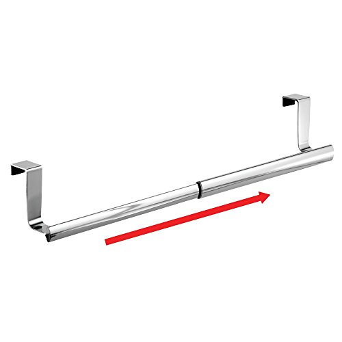 InterDesign 60282EU Axis Ausziehbarer Handtuchhalter zum Hängen über die Schranktür, Metall, chromfarben, 23,5 x 6,99 x 6,35 cm - 5