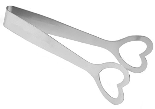 DaoRier Edelstahl Love Heart Zuckerzange Eiszange Ice Tongs Hochzeit Favorisiert für Lebensmittel Salat Süßes Brot Buffet Bar BBQ