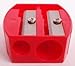 DUAL PENCIL SHARPENER EYE-LINER SHARPENER/EYEBROW PENCIL SHARPENER(RED)