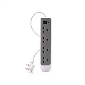 Syska Plastic Essential 4-Socket Surge Protector (White)