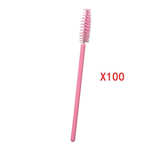 Preisvergleich Produktbild Hangarone Mascara Pinsel, Farbige Erweiterte Wimpern Pinsel Spirale Einweg Augen Make-Up Wimpernrolle Make-Up Pinsel (100 STÜCKE)