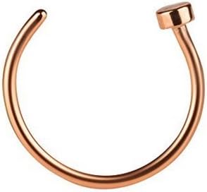 Fendii 8mm Fashion C Nail Nasal Ring Men and women Paragraph Anti-allergic Nail Nails 1pc rosegold