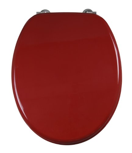 Cornat KSH45 Modena WC-Sitz, Farbklassiker, Holzkern (MDF), rostfreie Edelstahl-Scharniere, rot - 2
