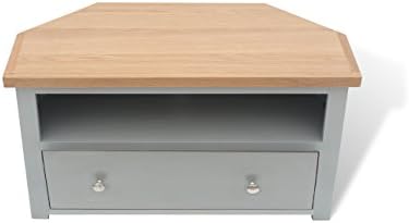 GREYSTOKE PAINTED GREY OAK CORNER TV UNIT / MEDIA CABINET / SOLID WOOD / TV STAND / BRAND NEW