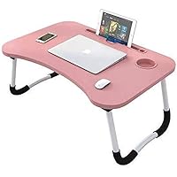 NARGO Presents Foldable Laptop Table with Cup Holder, Study Table, Bed Table, Breakfast Table, Foldable & Portable (Wood…