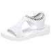 Produktbild Yvelands Damen Sandalen Atmungsaktiv Komfort Aushöhlen Lässige Wedge Tuch Schuhe(White,39)