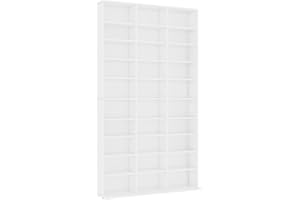 vidaXL Armadio Porta CD Bianco 102x16x177,5 cm in Legno Multistrato