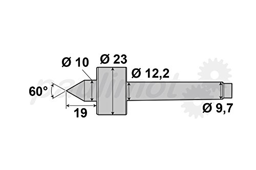 PAULIMOT mitlaufende Körnerspitze Zentrierspitze MK1 - 2