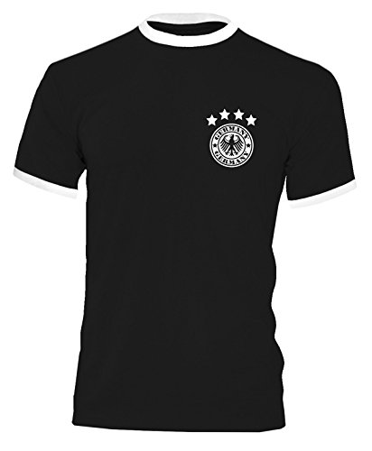 Luckja EM 2016 Deutschland Trikot Wunschname und Wunschnummer Motiv 14 Retro Herren T-Shirt