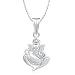 Amaal Ganesha Ganpati God Pendant With Chain For Men,Women Silver Plated In American Diamond Cz Jewellery GP0157 RS.299.00