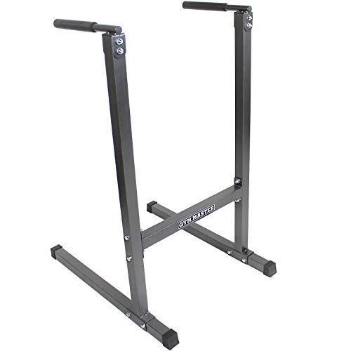 GYM MASTER Heavy Duty Dip Station/Parallel Dip Bars - Gunmetal