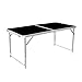 Produktbild HOMFA 120cm Campingtisch Klapptisch Aluminium Gartentisch höhenverstellbar Campingmöbel Camp Falttisch Reisetisch schwarz (Schwarz, 120cm)