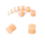4mm - 20mm SILICONE Hider Ear Stretcher Flesh Plug Tunnel Expander SKIN COLOUR
