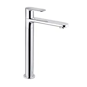 Aquieen Brass Extended Body Chrome Finish Tall Pillar Cock Cold Basin Tap