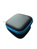 NEW Black Square Hearing Aid Blue Zipped Storage Hard Carry Case Holder