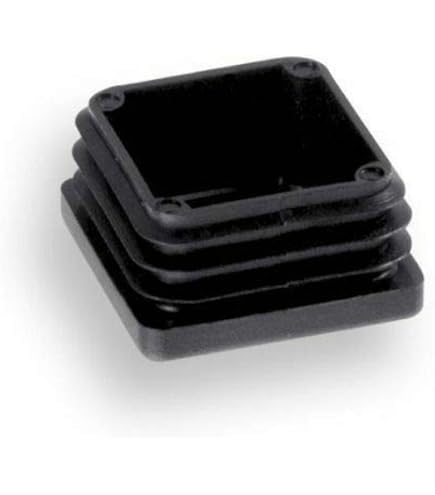 4 Tappi In Plastica Neri 100x100mm Per Tubi Quadrati - Protezione Pavimento, Anti-Rumore Per Sedie E Mobili - Foto 10