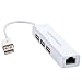 Produktbild crewell USB 2.0 Hub LAN 3 Port Ethernet Netzwerke Adapter Card Cable