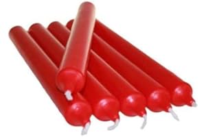 REQUISITE NEEDS Pack of 10 x Colourful Paraffin Wax Dinner Stick Candles (Red)…