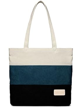 DCCN Canvas Shopper Bag Damen Handtasche Henkeltasche groß College Bag für Studenten 39*34*9cm