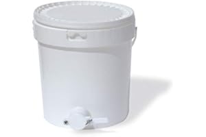 Apistore Seau rond en plastique pour aliments, 19 L - 25 kg miel avec robinet