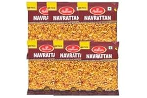 SARAS FLAVOURS OF ASIA Haldiram's Navrattan Mix - 200g (Pack of 6) | Authentic Indian Snack | Spicy & Savory | Perfect Party Namkeen | Ready-to-Eat