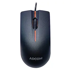 Adcom AD-12526 USB Wired 3D Optical Mouse (Black/Orange, Small Size)