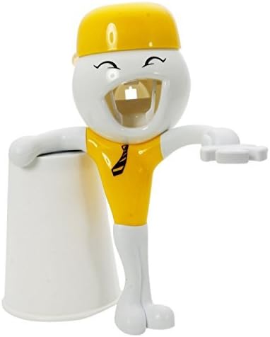 Great Value Toothbrush Holder Lovely Q Doll Toothpaste Dispenser/Tooth Mug Set Yellow
