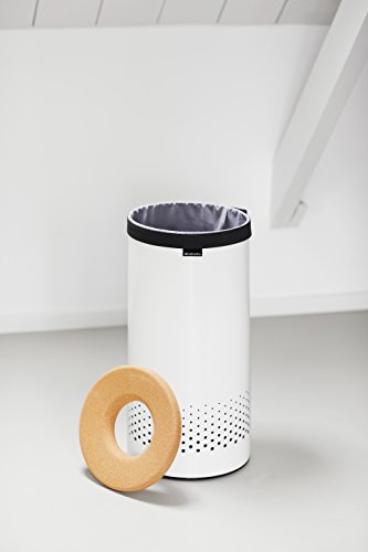 Brabantia 104367 Wäschebox 35 L Korkdeckel, weiß - 6