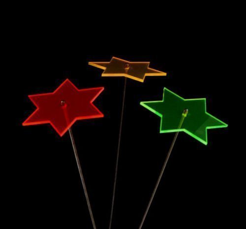 3er Set Sonnenfänger/Suncatcher Stern 100cm Edelstahl.-Stab LISA verschiedene Farben (17 cm)