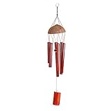Estilo: Estilo de Japón LIWEIL Bambú 6 Tubo Colgante de cáscara de Coco Iglesia Campana Yarda Jardín Vida al Aire Libre Hogar Carillón de Viento Decoración Hecha a Mano