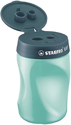 Stabilo Taille crayon ergonomique - STABILO EASYsharpener - bleu ardoise - avec réservoir - Gaucher